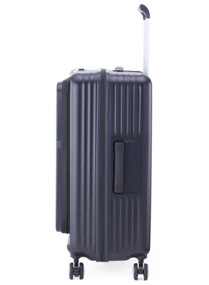 AMERICAN TOURISTER Trento + Suitcase, Check-In Size 68 cm / 25 inch, 4 Spinner Wheels, Hard Top, Polycarbonate, Black|2 In 1 Optimov™ Shock Absorbing Wheels|Book Opening|Expandable|TSA Lock|Waterproof Section - 3 Years International Warranty - Image 2